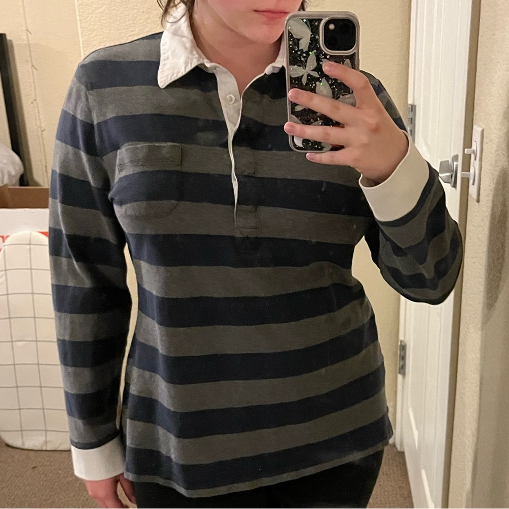 Blue/grey/white collared long sleeve | SELLING ASAP!!!